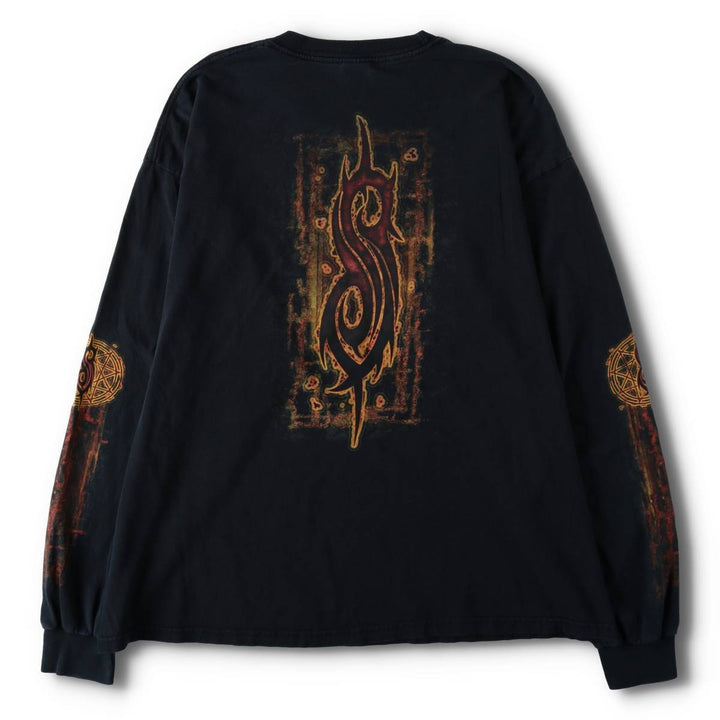 2000'S Gildan Slipknot Long-Sleeve Band T-Shirt (Men's XXL equivalent) cotton black type Vintage Second Hand