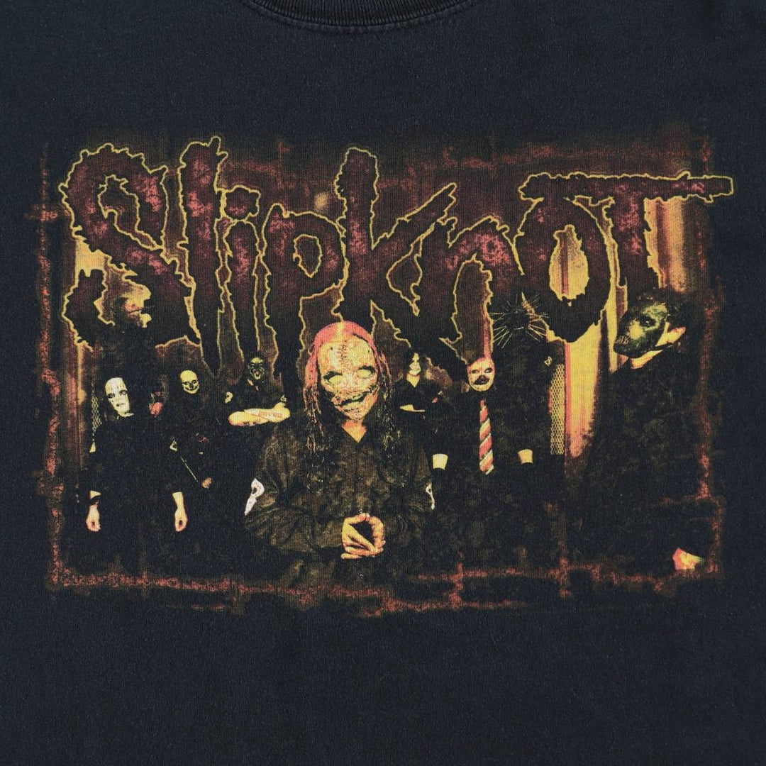 2000'S Gildan Slipknot Long-Sleeve Band T-Shirt (Men's XXL equivalent) cotton black type Vintage Second Hand