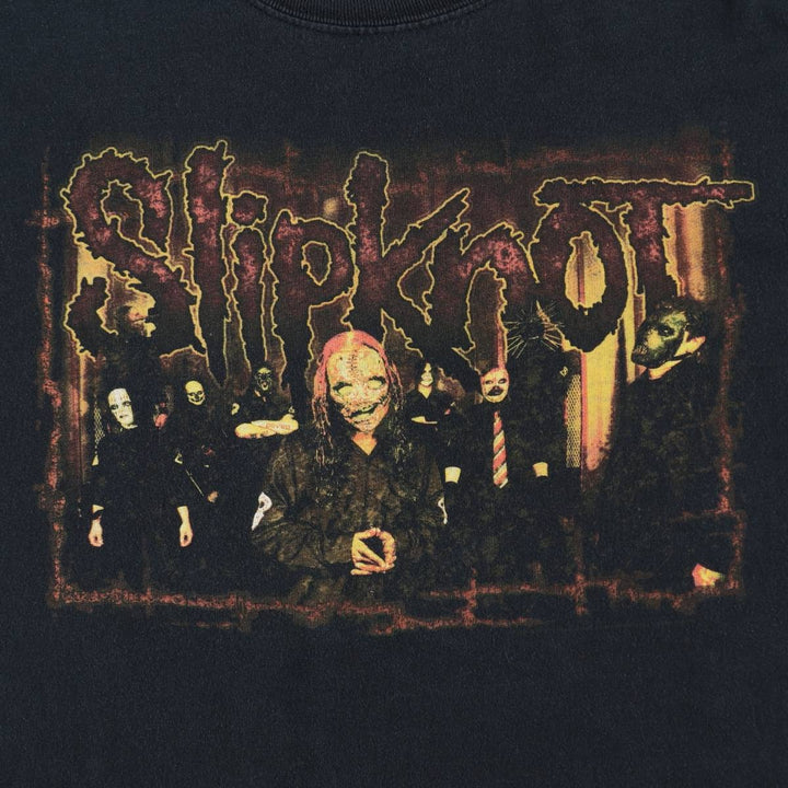 2000'S Gildan Slipknot Long-Sleeve Band T-Shirt (Men's XXL equivalent) cotton black type Vintage Second Hand