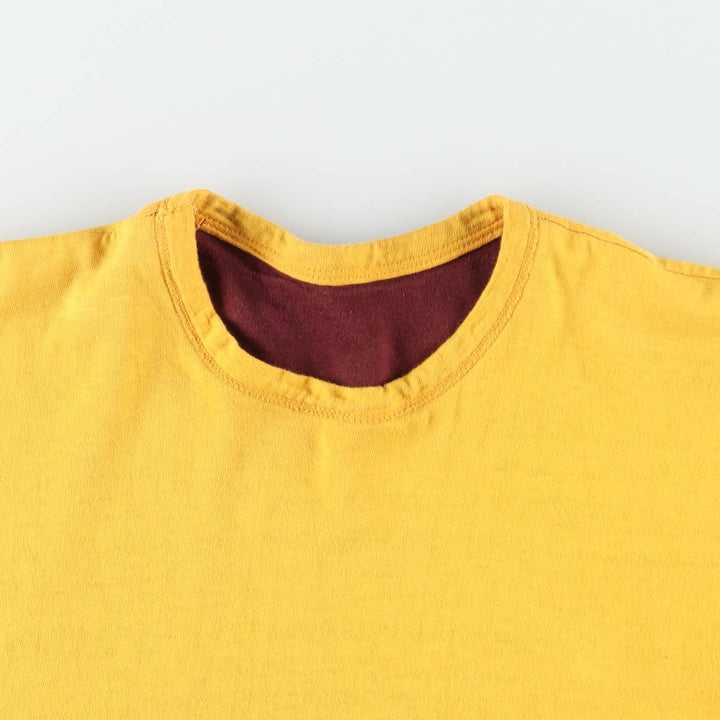 1960'S Champion Runner's Tag Reversible Double-Faced College T-Shirt, Made in USA, Men's Size M (approx.) cotton bordeaux Vintage Second Hand