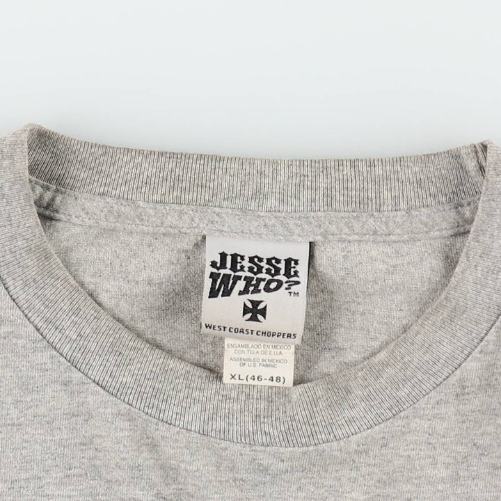 ~2000'S WEST COAST CHOPPERS Motorcycle Long-Sleeve T-Shirt (Men's XL equivalent) cotton gray type Vintage Second Hand