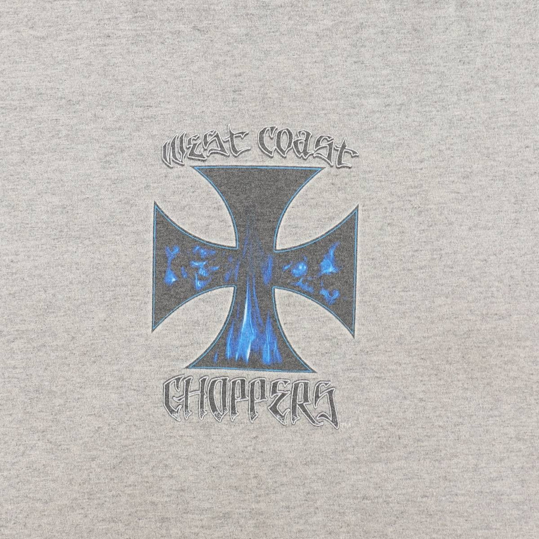 ~2000'S WEST COAST CHOPPERS Motorcycle Long-Sleeve T-Shirt (Men's XL equivalent) cotton gray type Vintage Second Hand