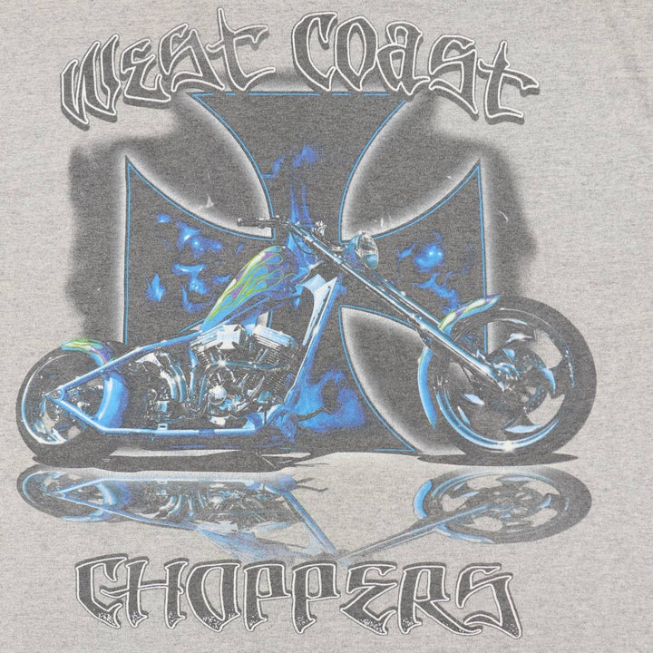 ~2000'S WEST COAST CHOPPERS Motorcycle Long-Sleeve T-Shirt (Men's XL equivalent) cotton gray type Vintage Second Hand