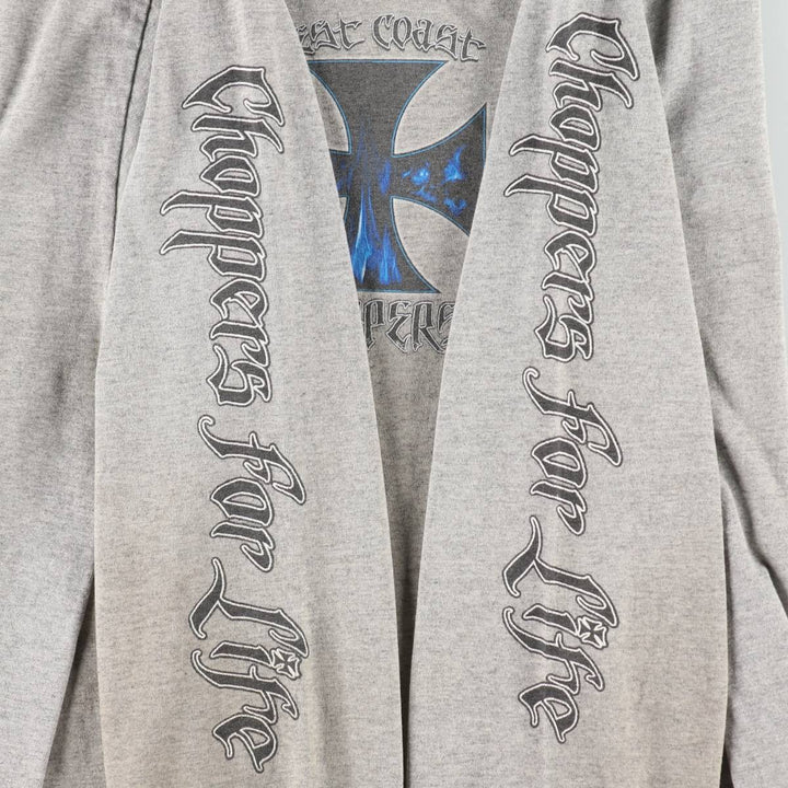 ~2000'S WEST COAST CHOPPERS Motorcycle Long-Sleeve T-Shirt (Men's XL equivalent) cotton gray type Vintage Second Hand