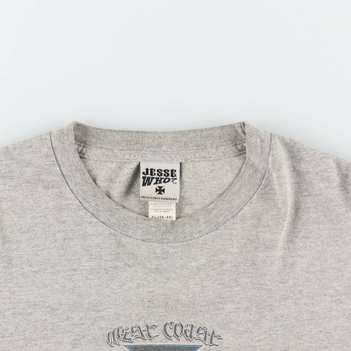 ~2000'S WEST COAST CHOPPERS Motorcycle Long-Sleeve T-Shirt (Men's XL equivalent) cotton gray type Vintage Second Hand