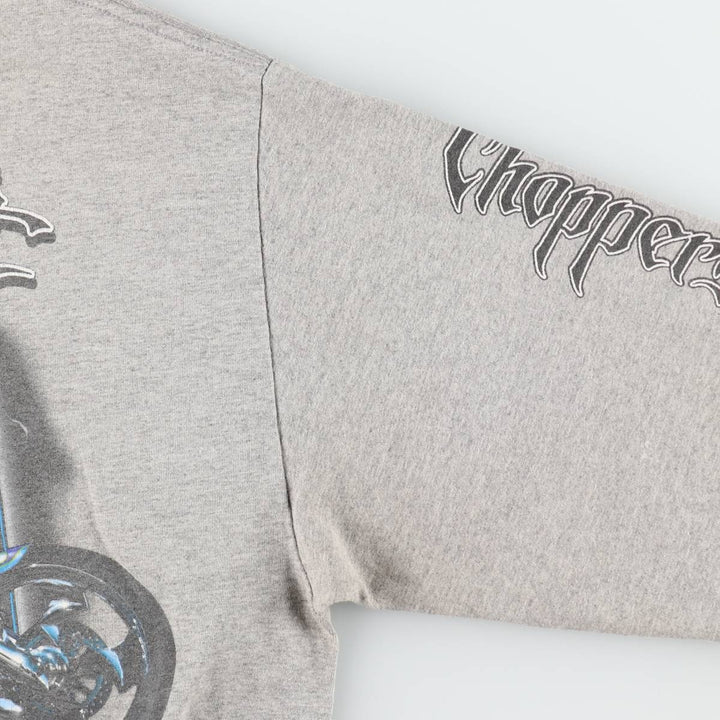 ~2000'S WEST COAST CHOPPERS Motorcycle Long-Sleeve T-Shirt (Men's XL equivalent) cotton gray type Vintage Second Hand