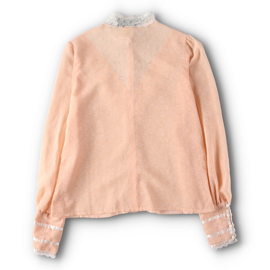 70'S Gunne Sax Jessica floral print long sleeve stand collar blouse made in USA women's M vintage /eva000717