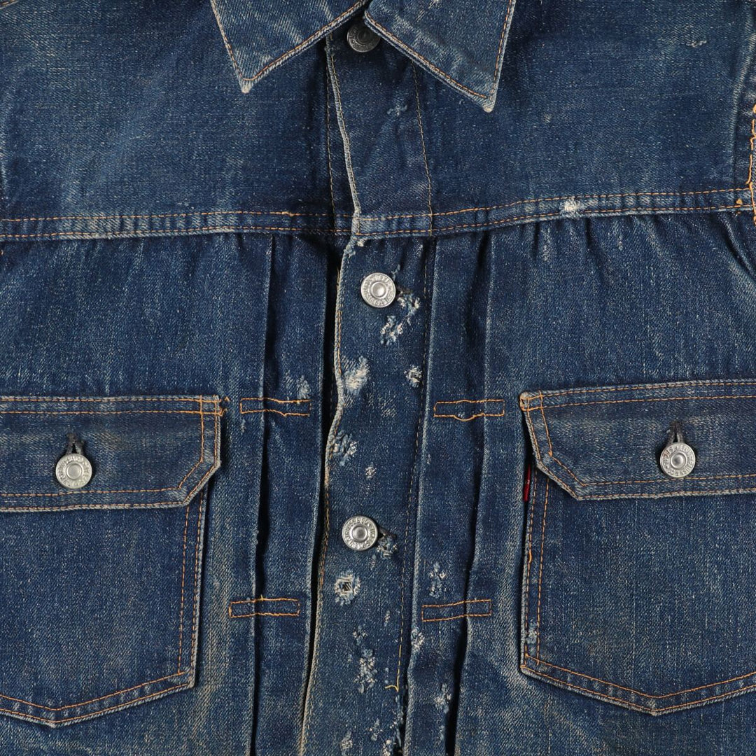 50's Levi's 507XX 2nd Cut-off Denim Vest Men's S Vintage /eva000772