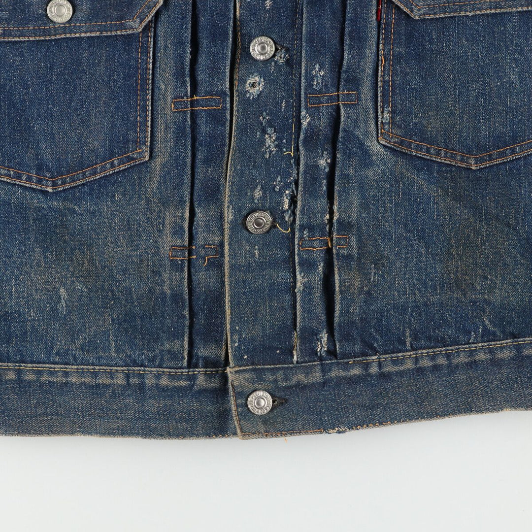 50's Levi's 507XX 2nd Cut-off Denim Vest Men's S Vintage /eva000772