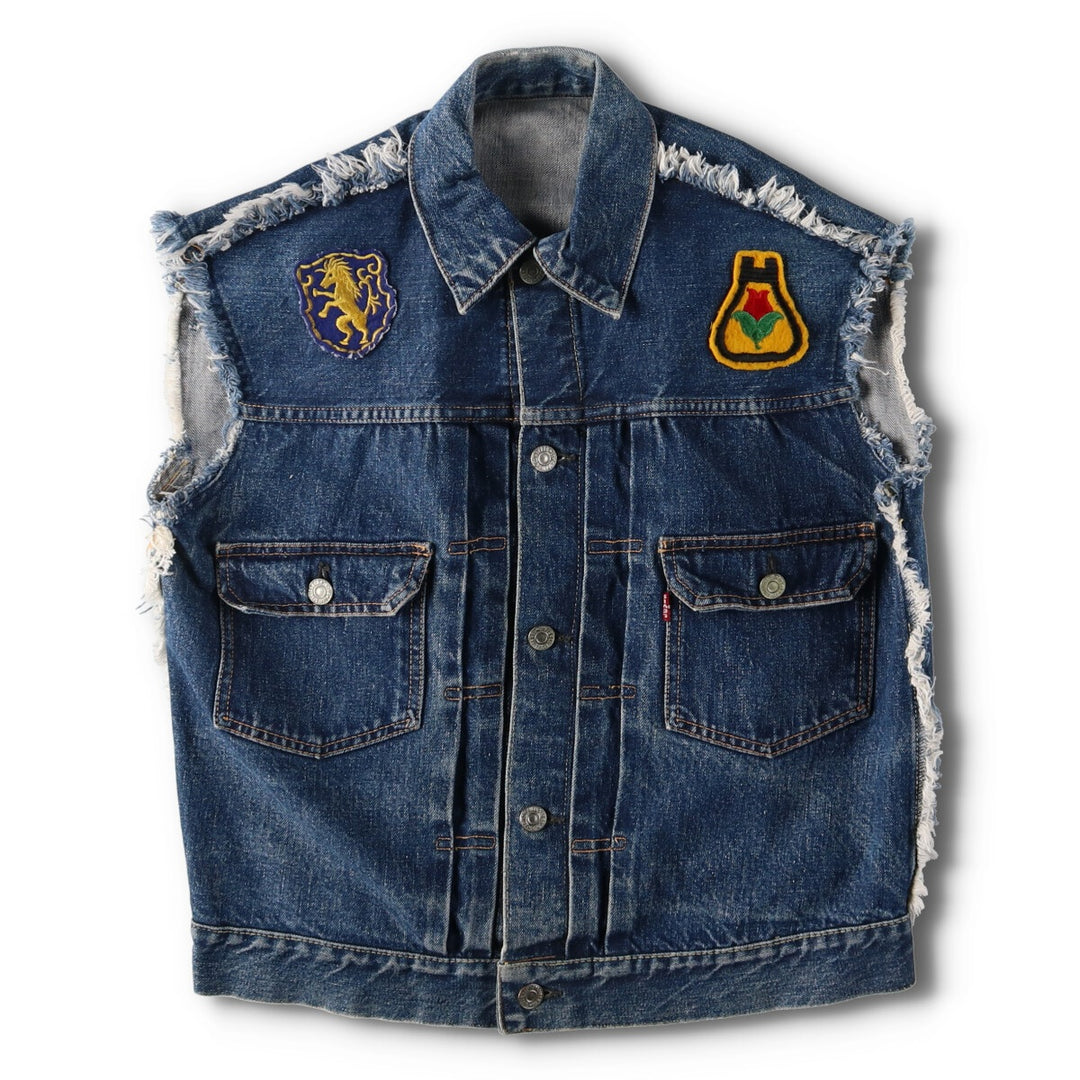 50's Levi's 507XX 2nd Cut-off Denim Vest Men's S Vintage /eva000773