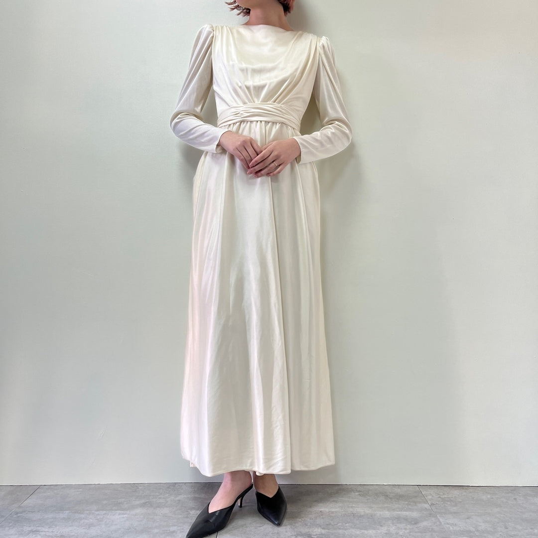 70'S UNKNOWN Wedding Dress, Maxi Length, Long Sleeve, Flared Dress, Women's M, Vintage /eva000782