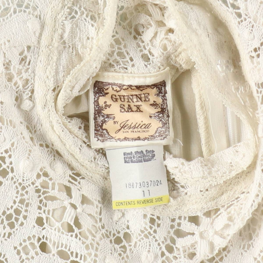 1970'S Gunne Sax Jessica maxi sleeveless flared dress, made in USA, women's size S equivalent, vintage. polyester pale white type Vintage Second Hand