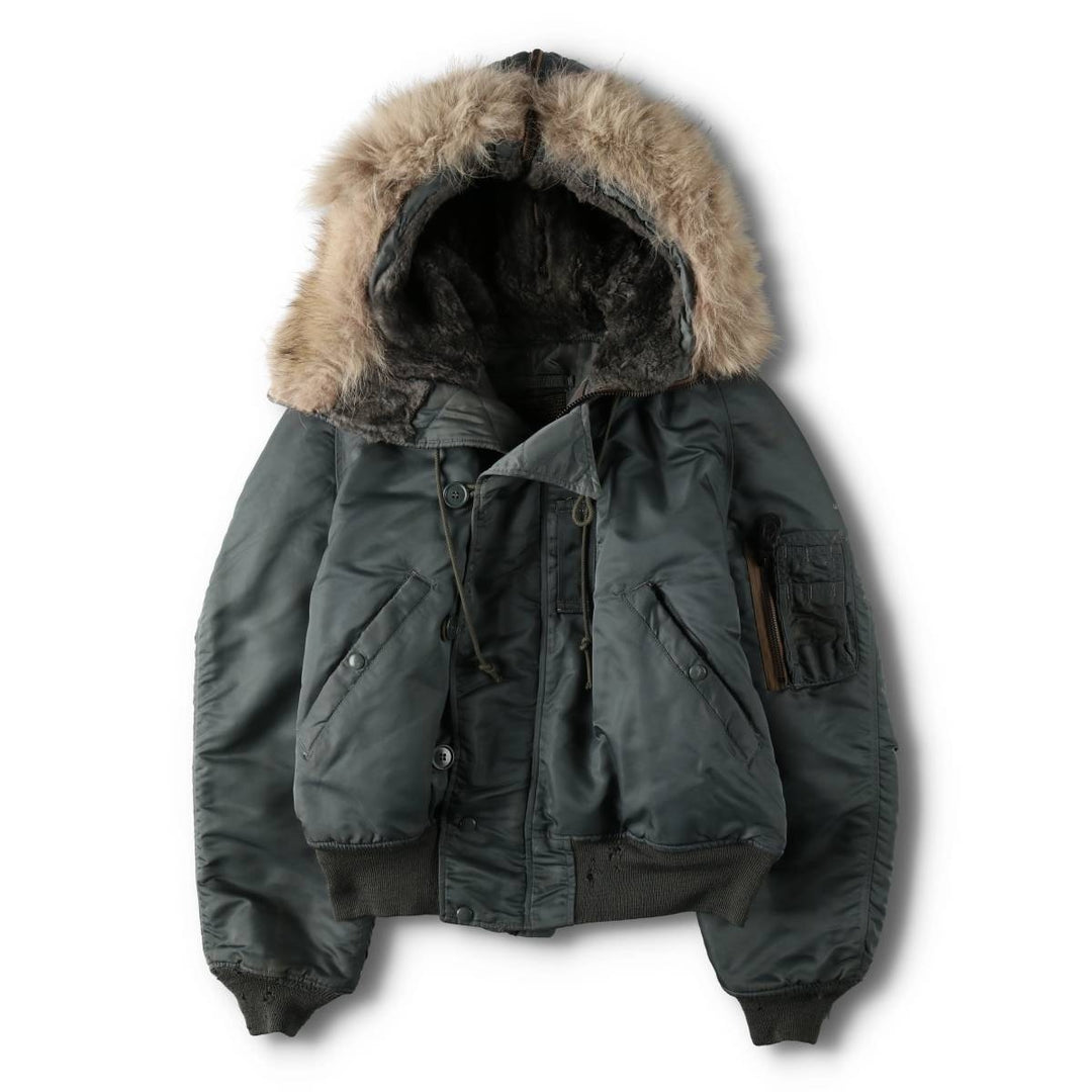 1950'S N-2B MIL-J-6278B Padded Military Flight Jacket, Medium (Men's M equivalent), Vintage unclear Khaki type Vintage Second Hand