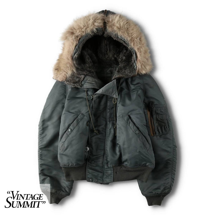 1950'S N-2B MIL-J-6278B Padded Military Flight Jacket, Medium (Men's M equivalent), Vintage unclear Khaki type Vintage Second Hand