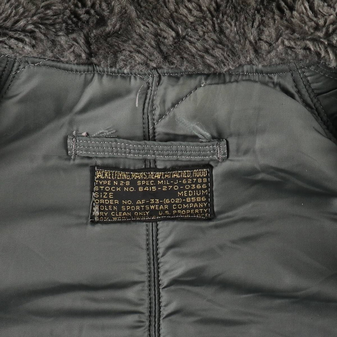 1950'S N-2B MIL-J-6278B Padded Military Flight Jacket, Medium (Men's M equivalent), Vintage unclear Khaki type Vintage Second Hand