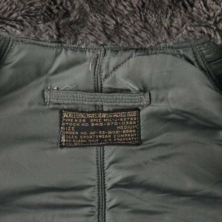 1950'S N-2B MIL-J-6278B Padded Military Flight Jacket, Medium (Men's M equivalent), Vintage unclear Khaki type Vintage Second Hand