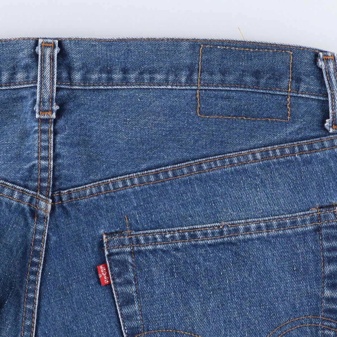 1970'S Levi's 505-0217 Late 66 Model, Button Back, Size 8, Tapered Denim Pants, Men's W37 (approx.), Vintage unclear blue type Vintage Second Hand