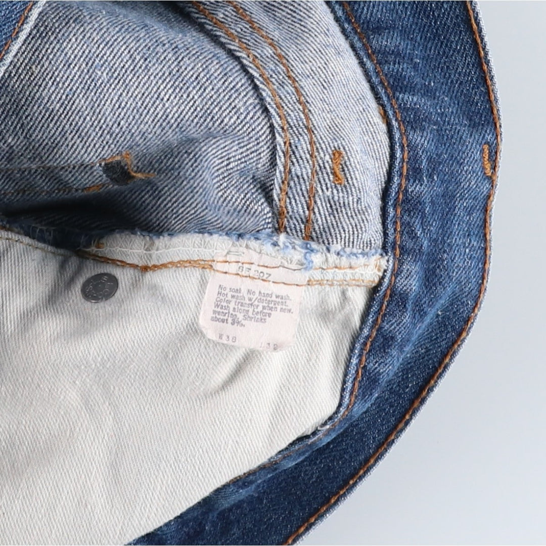 1970'S Levi's 505-0217 Late 66 Model, Button Back, Size 8, Tapered Denim Pants, Men's W37 (approx.), Vintage unclear blue type Vintage Second Hand