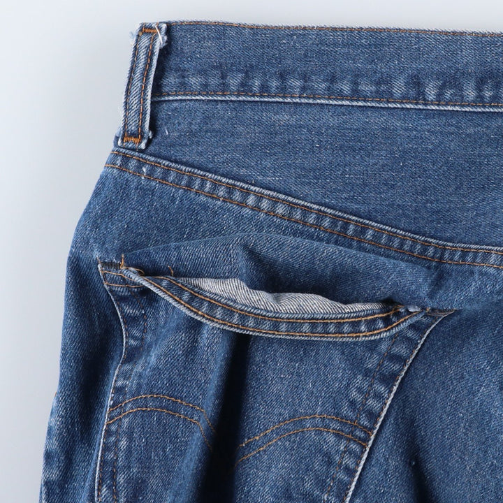 1970'S Levi's 505-0217 Late 66 Model, Button Back, Size 8, Tapered Denim Pants, Men's W37 (approx.), Vintage unclear blue type Vintage Second Hand