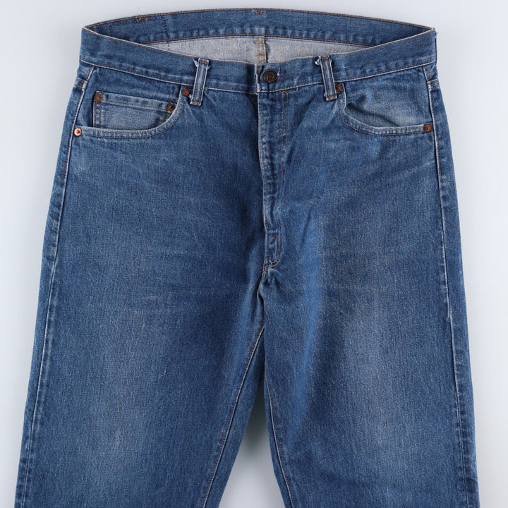 1970'S Levi's 505-0217 Late 66 Model, Button Back, Size 8, Tapered Denim Pants, Men's W37 (approx.), Vintage unclear blue type Vintage Second Hand