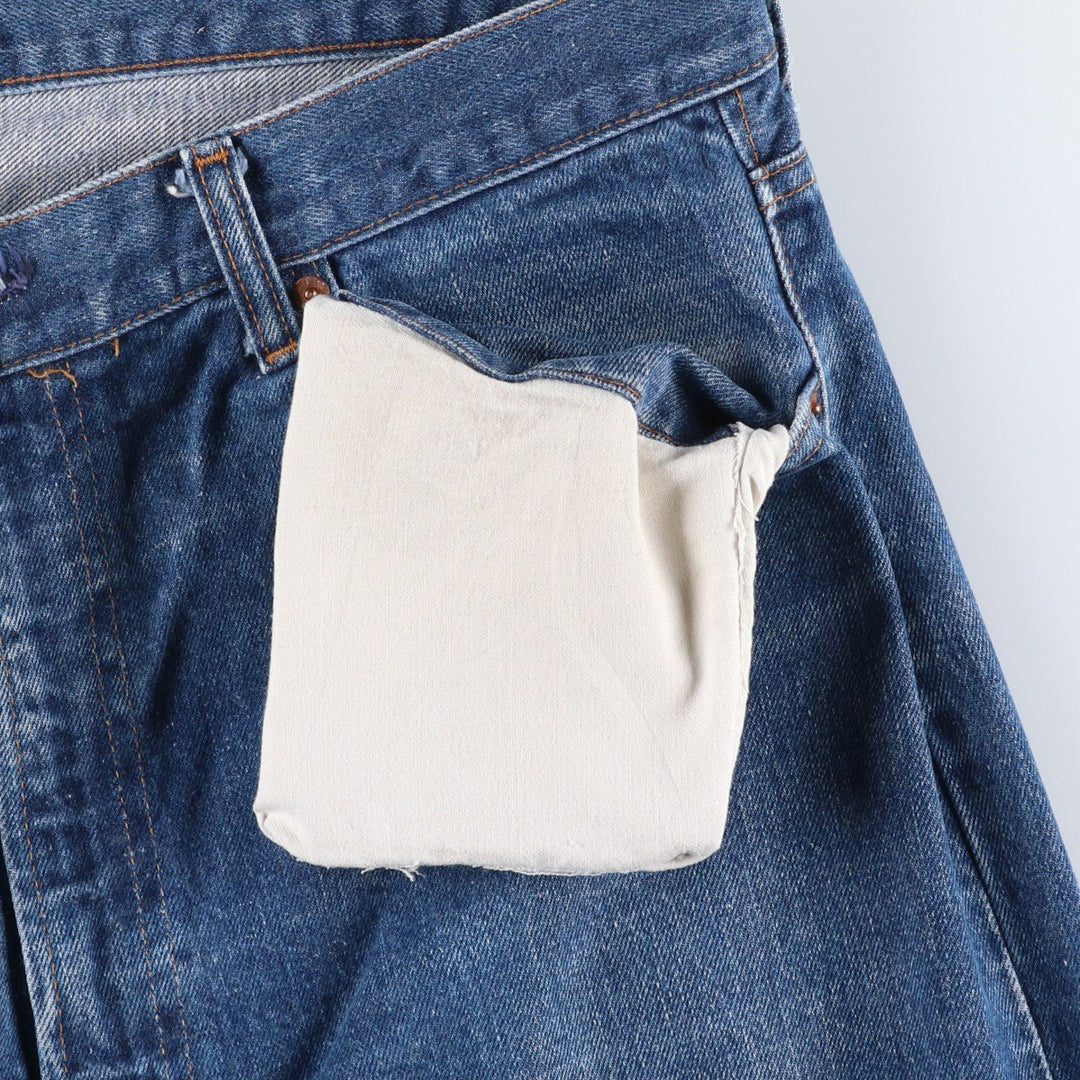 1970'S Levi's 505-0217 Late 66 Model, Button Back, Size 8, Tapered Denim Pants, Men's W37 (approx.), Vintage unclear blue type Vintage Second Hand