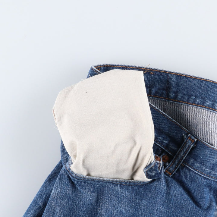 1970'S Levi's 505-0217 Late 66 Model, Button Back, Size 8, Tapered Denim Pants, Men's W37 (approx.), Vintage unclear blue type Vintage Second Hand