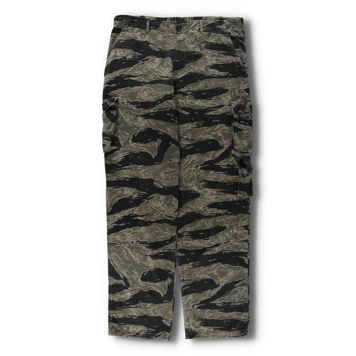 60s-70'S Camouflage Pattern Tiger Stripe Camo Military Cargo Pants, Men's W35 (approx.), Vintage unclear Khaki type Vintage Second Hand