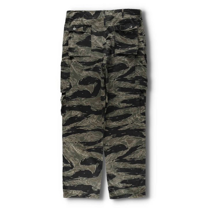 60s-70'S Camouflage Pattern Tiger Stripe Camo Military Cargo Pants, Men's W35 (approx.), Vintage unclear Khaki type Vintage Second Hand