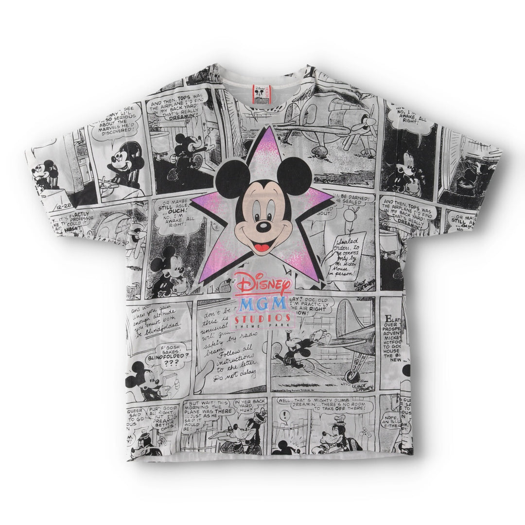 90'S DISNEY DESIGNS Mickey Mouse MGM STUDIO Character Print T-Shirt Made in USA Men's XXL Vintage /eva000938