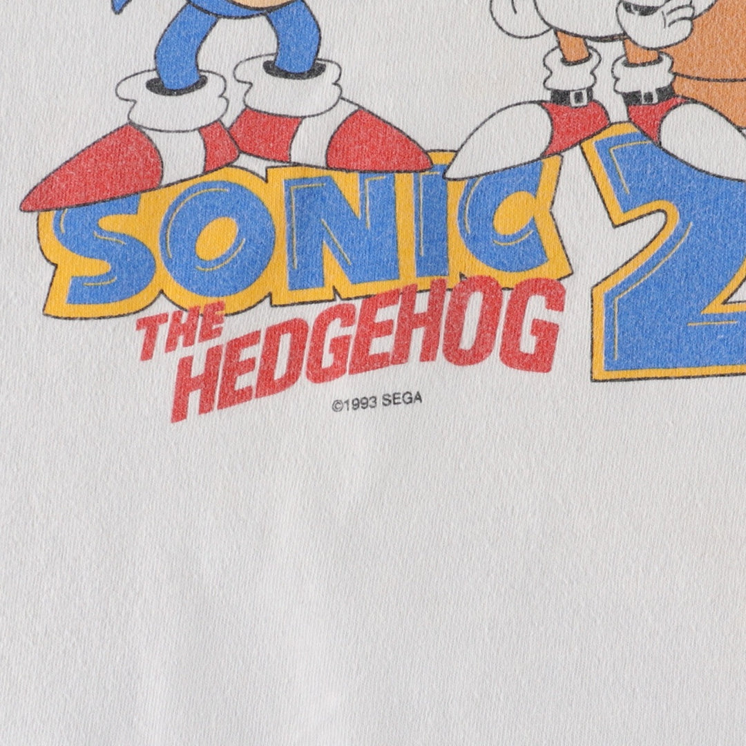 90'S SEGA Sonic the Hedgehog 2 Movie T-shirt Men's L Vintage /eva000980