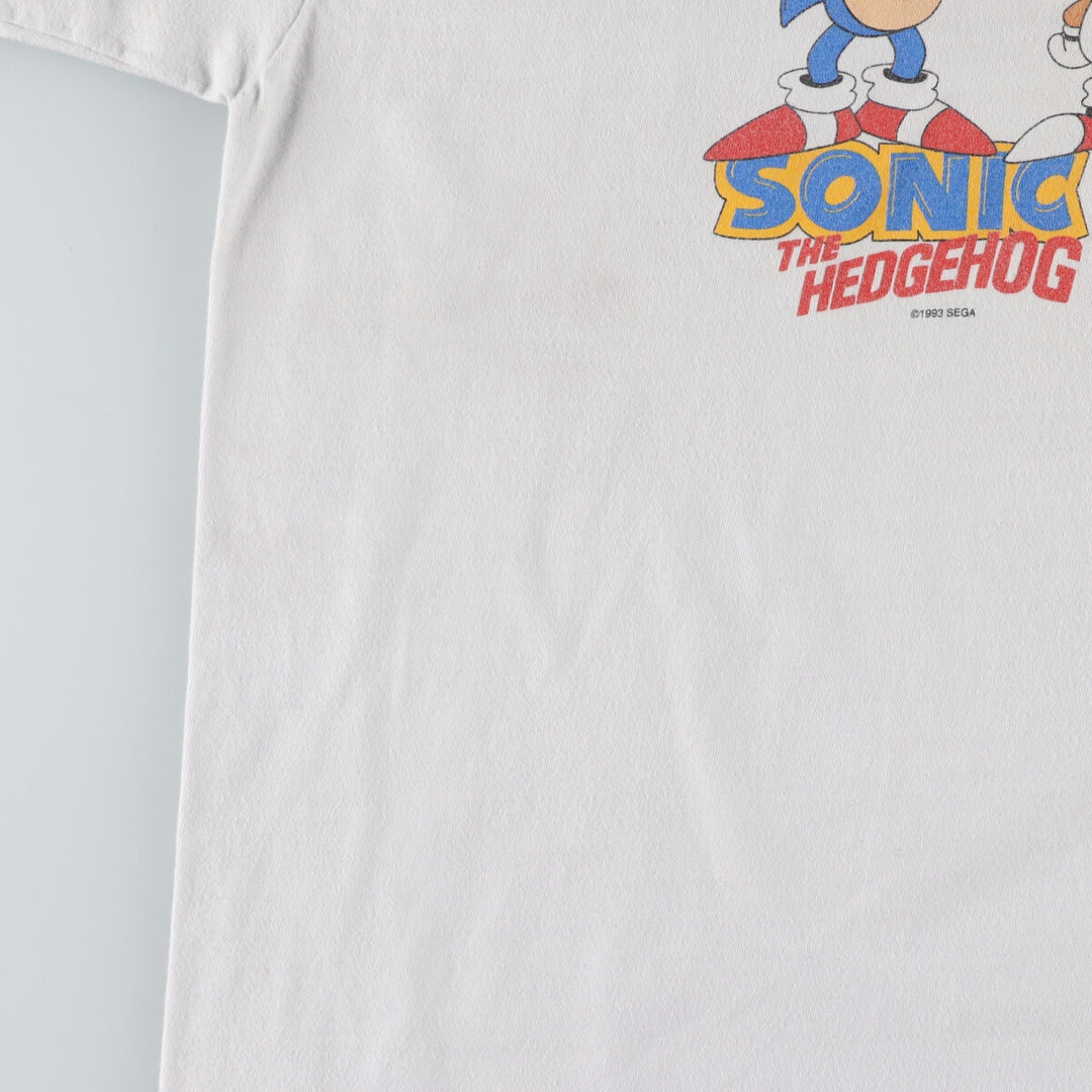 90'S SEGA Sonic the Hedgehog 2 Movie T-shirt Men's L Vintage /eva000980