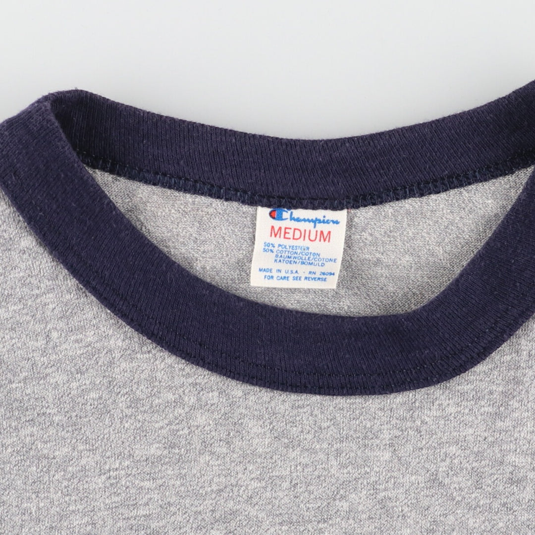 80'S Champion Tricot Tag YALE Ringer T-shirt Made in USA Men's M Vintage /eva001004