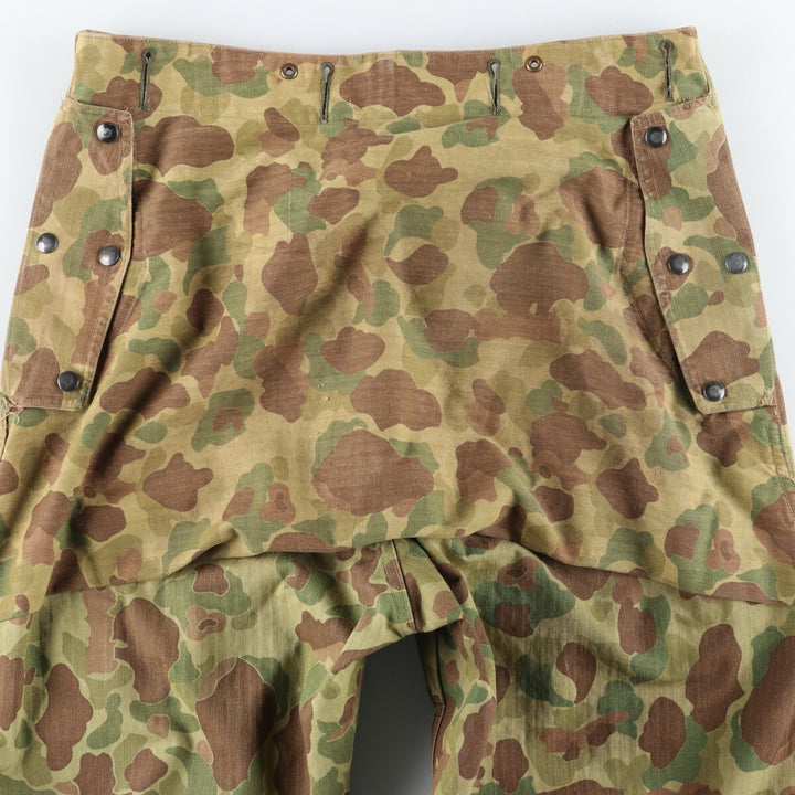 1940'S USMC P-1994 Camouflage Pattern HBT Frogskin Reversible Military Field Pants Made in USA Men's w39 /eva001015