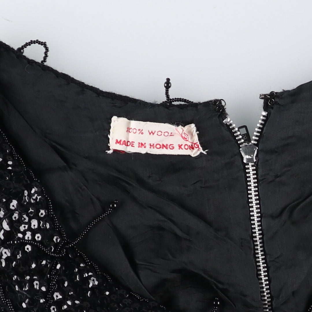 Vintage 50s-60'S Sequin Bead Embroidery Tank Top for Women (Small) /eva001395