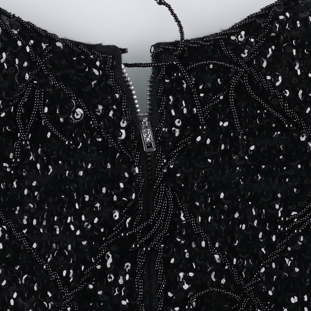 Vintage 50s-60'S Sequin Bead Embroidery Tank Top for Women (Small) /eva001395