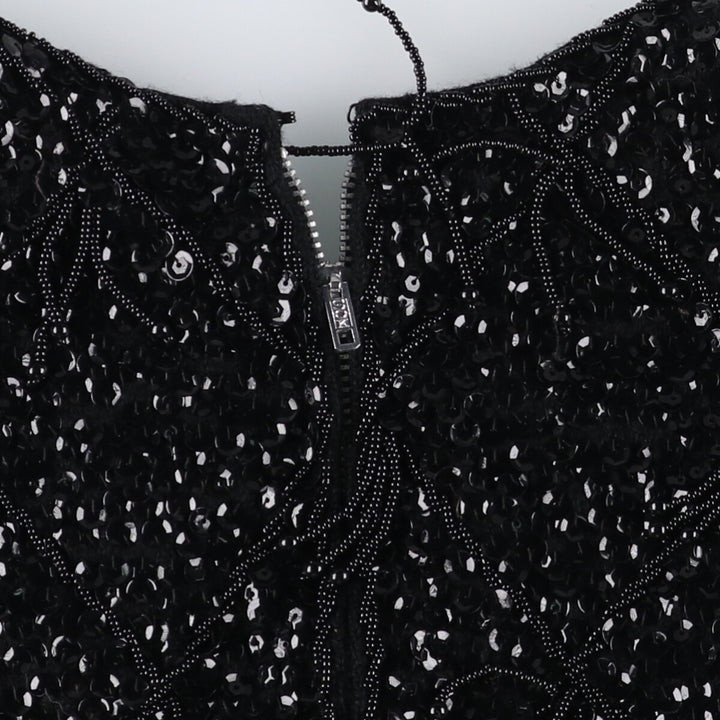 Vintage 50s-60'S Sequin Bead Embroidery Tank Top for Women (Small) /eva001395
