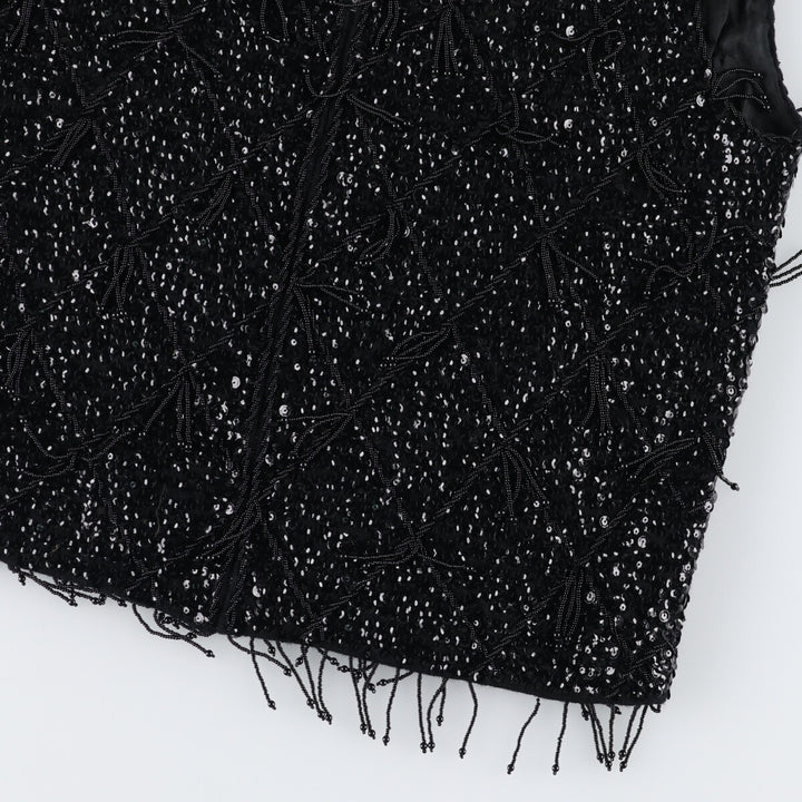 Vintage 50s-60'S Sequin Bead Embroidery Tank Top for Women (Small) /eva001395