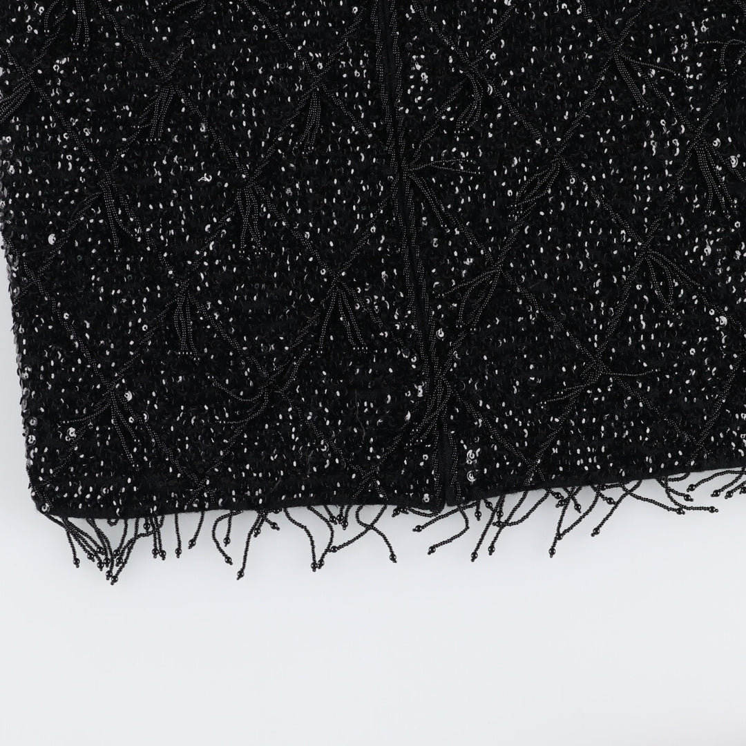 Vintage 50s-60'S Sequin Bead Embroidery Tank Top for Women (Small) /eva001395