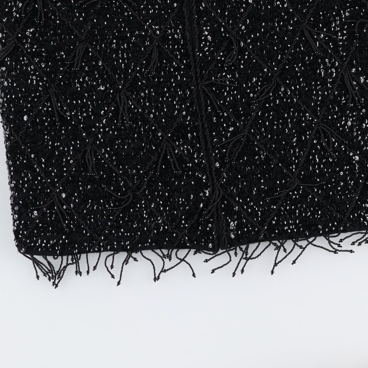 Vintage 50s-60'S Sequin Bead Embroidery Tank Top for Women (Small) /eva001395