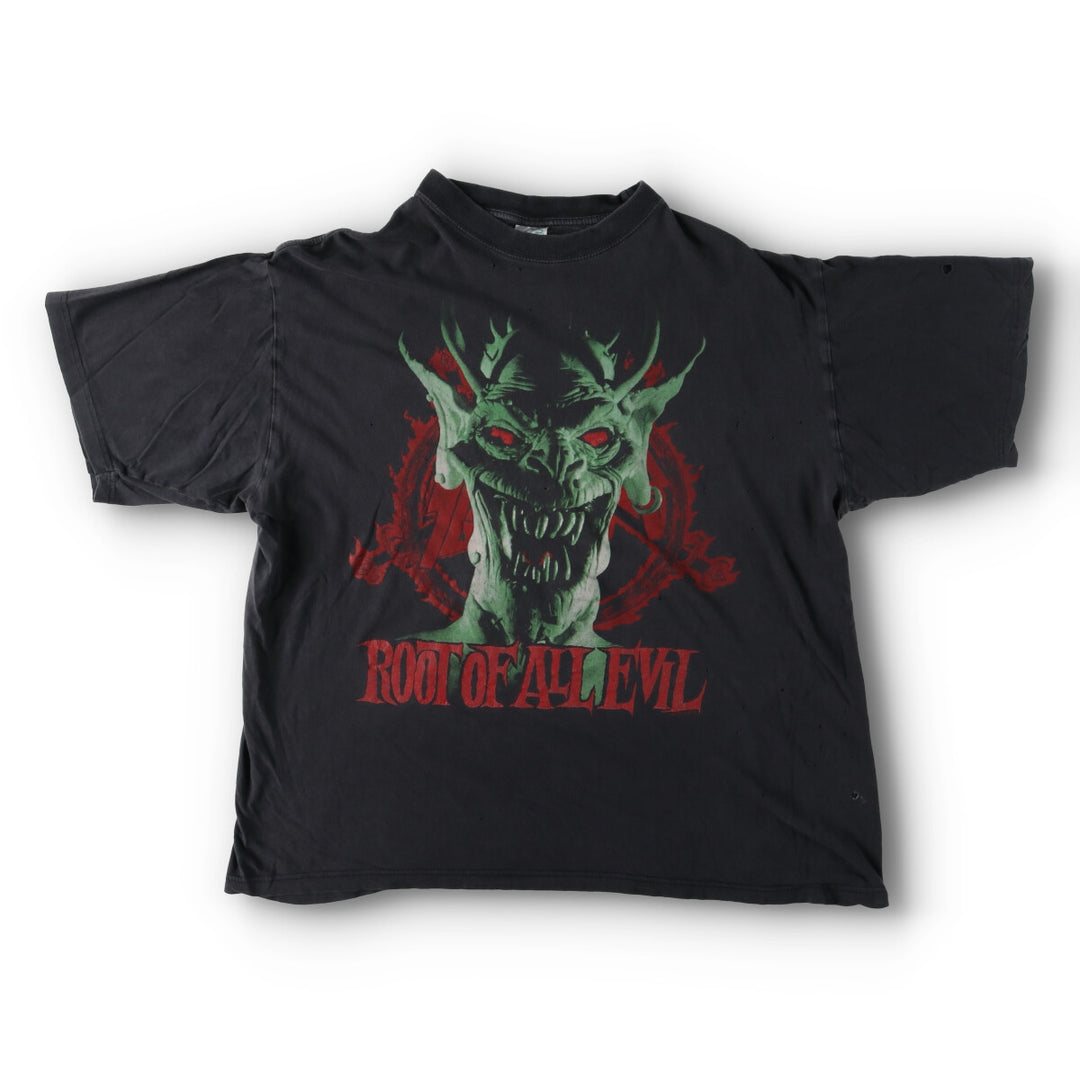 80's BG SLAYER ROOT OF ALL EVIL Band T-shirt, Band Tee, Men's XL, Vintage /eva003008