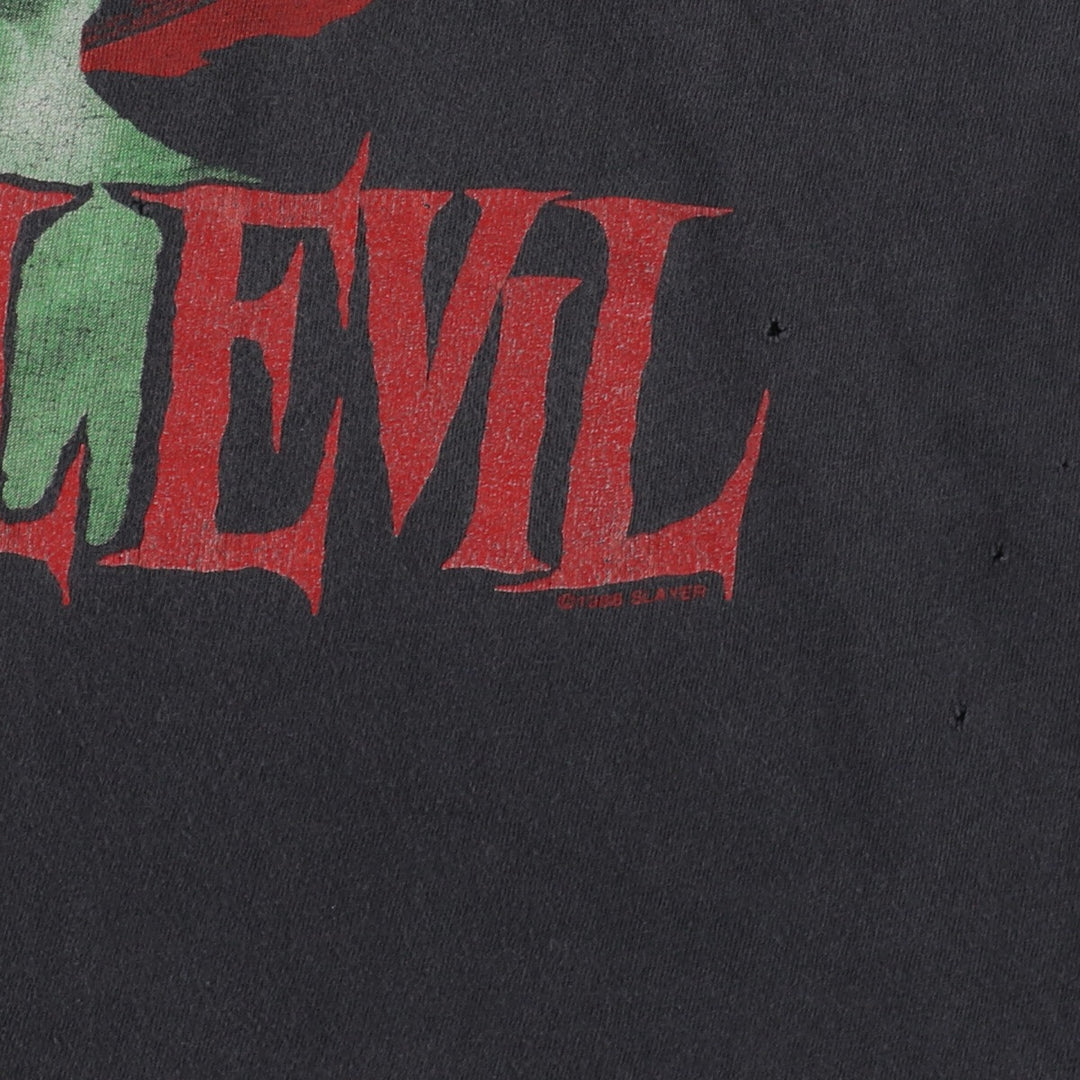 80's BG SLAYER ROOT OF ALL EVIL Band T-shirt, Band Tee, Men's XL, Vintage /eva003008