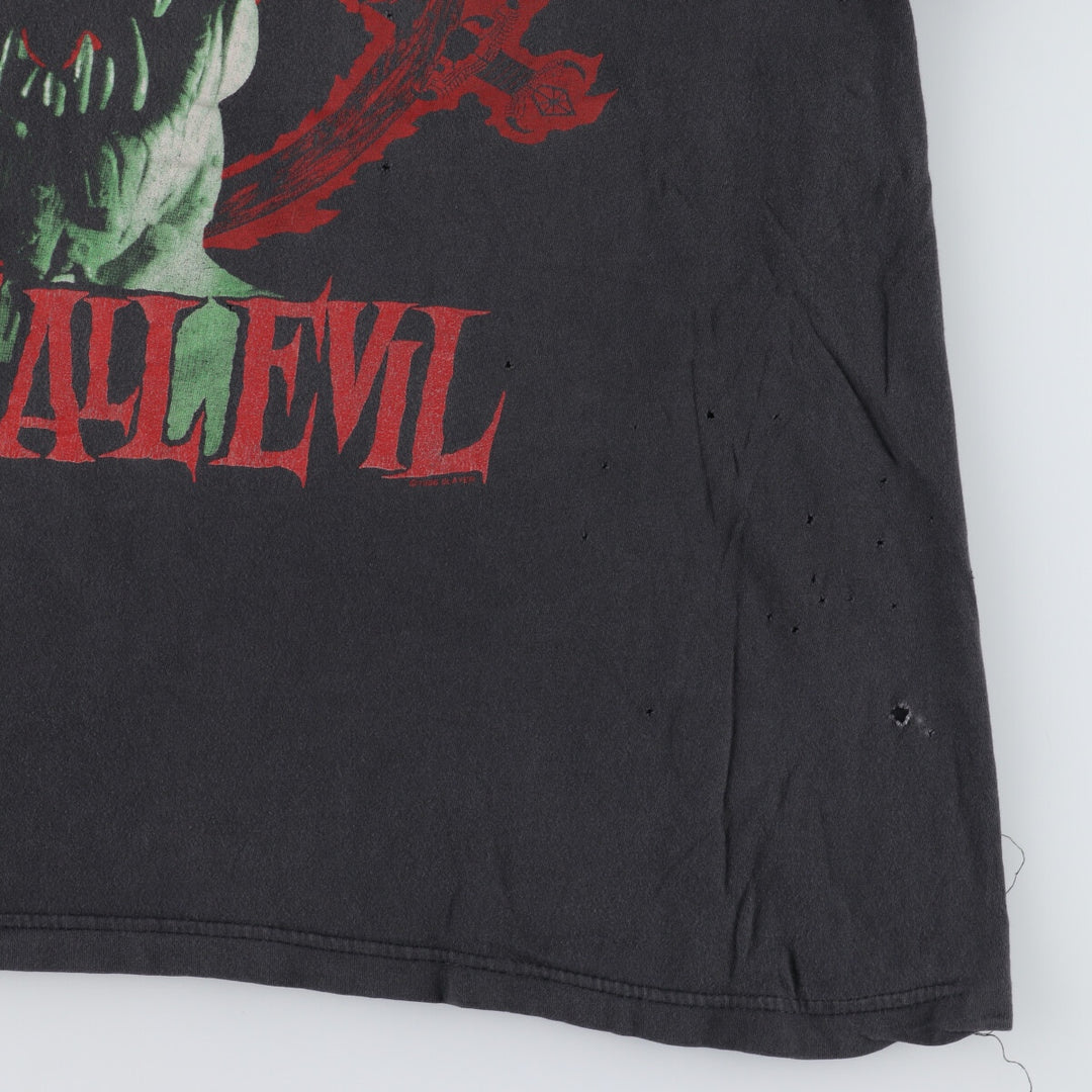80's BG SLAYER ROOT OF ALL EVIL Band T-shirt, Band Tee, Men's XL, Vintage /eva003008