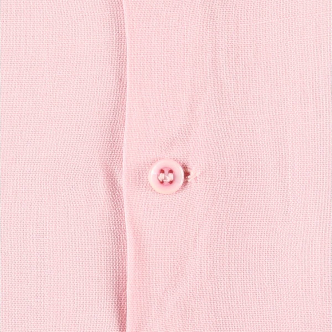 50s-60'S McGREGOR short sleeve open collar linen shirt box shirt made in USA men's size L vintage unclear pink type Vintage Second Hand