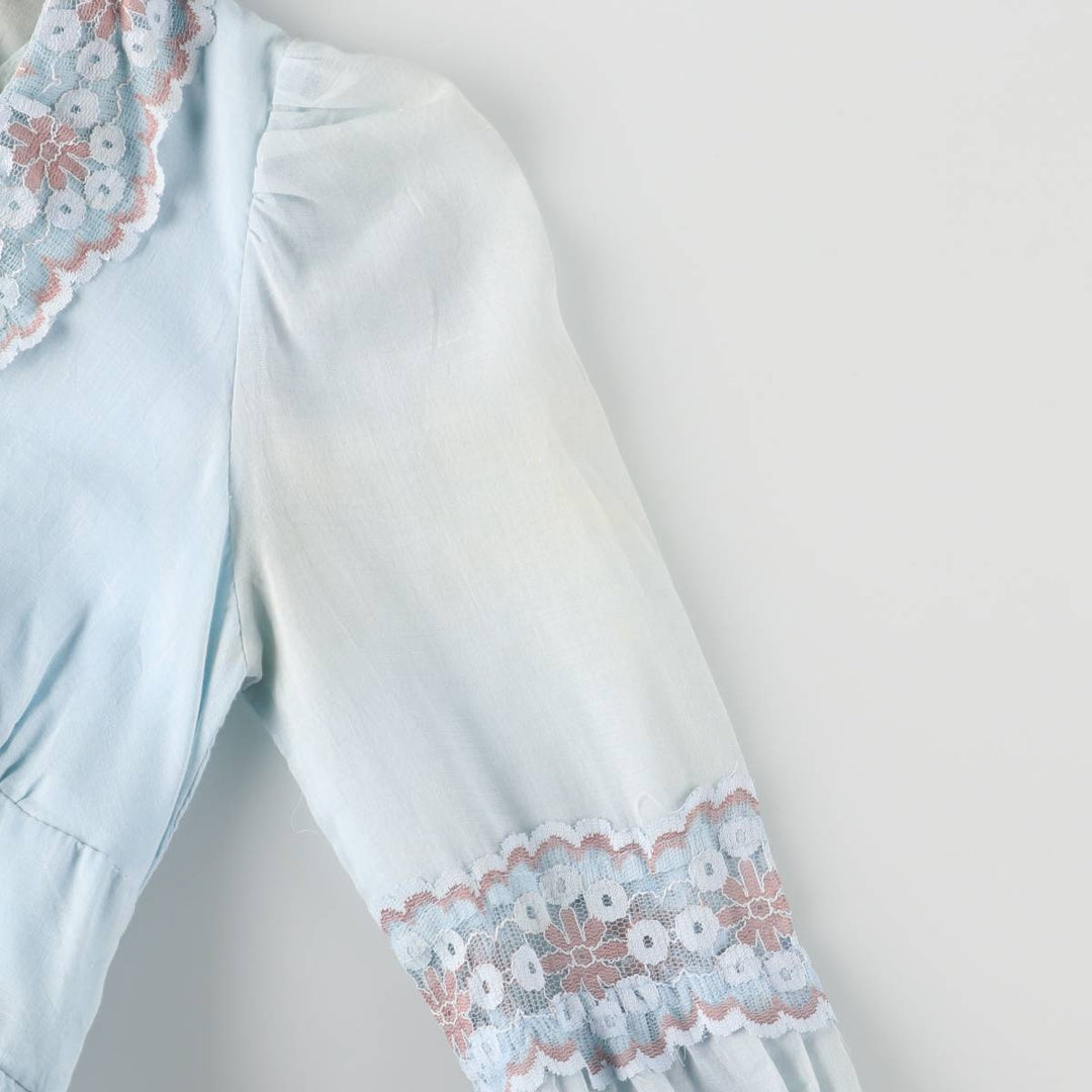 Vintage 1970'S Gunne Sax Jessica ruffled maxi dress with long sleeves, size M. polyester Blue type light blue Vintage Second Hand