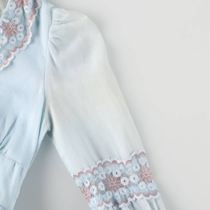 Vintage 1970'S Gunne Sax Jessica ruffled maxi dress with long sleeves, size M. polyester Blue type light blue Vintage Second Hand