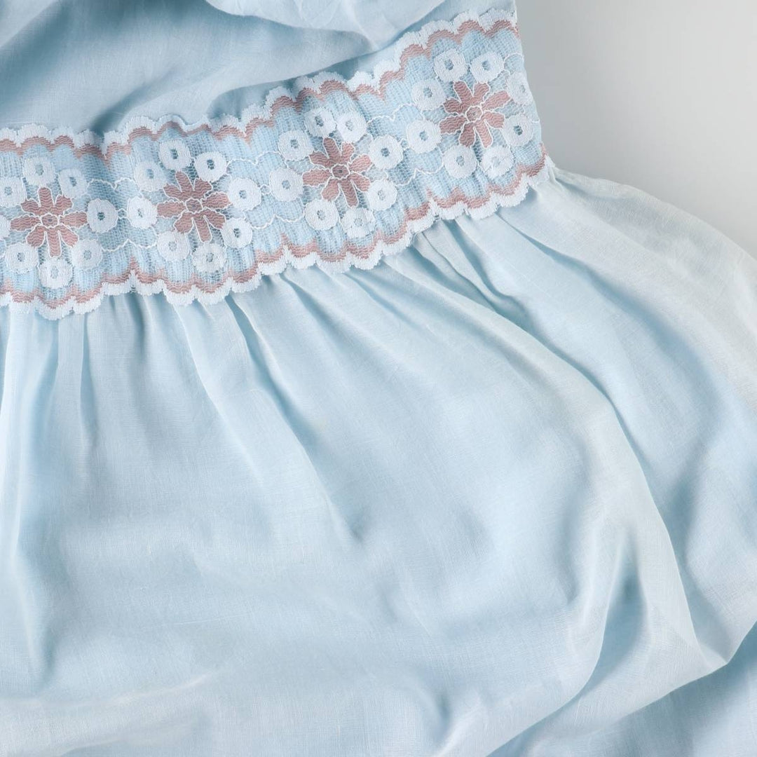 Vintage 1970'S Gunne Sax Jessica ruffled maxi dress with long sleeves, size M. polyester Blue type light blue Vintage Second Hand