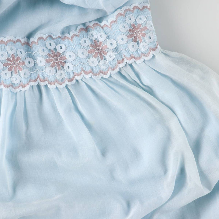 Vintage 1970'S Gunne Sax Jessica ruffled maxi dress with long sleeves, size M. polyester Blue type light blue Vintage Second Hand