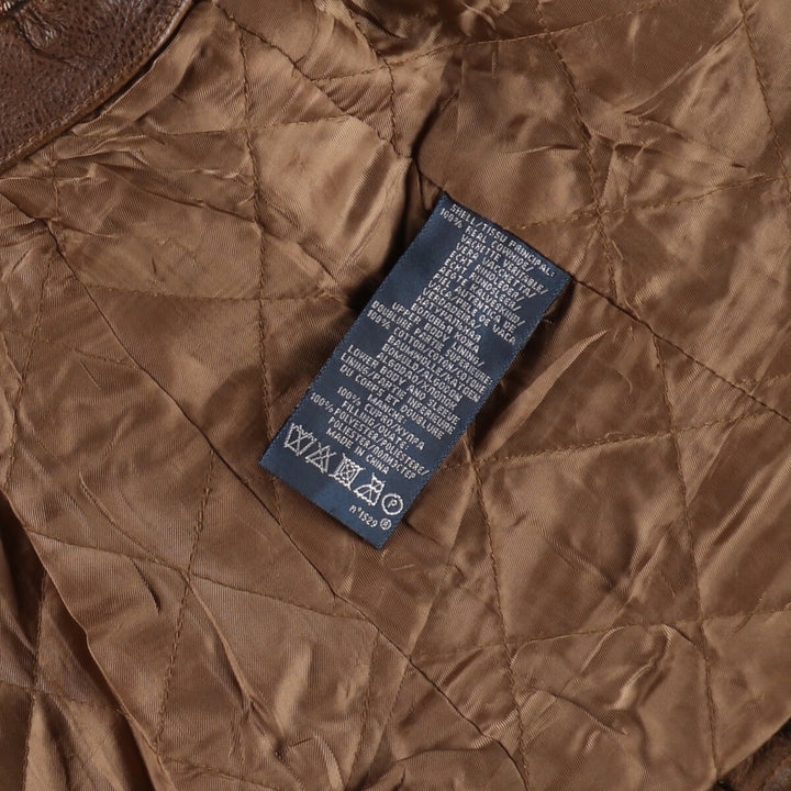 90'S Ralph Lauren POLO by Ralph Lauren Motorcycle Leather Jacket Men's L size Vintage /eva003236