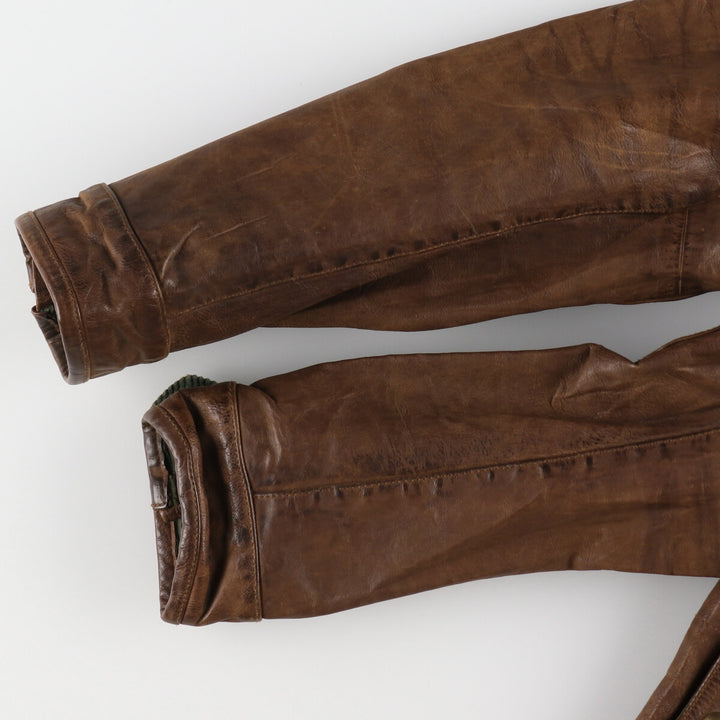 90'S Ralph Lauren POLO by Ralph Lauren Motorcycle Leather Jacket Men's L size Vintage /eva003236