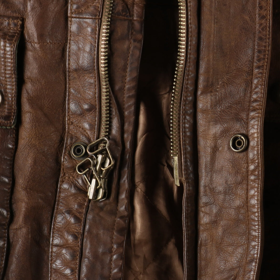 90'S Ralph Lauren POLO by Ralph Lauren Motorcycle Leather Jacket Men's L size Vintage /eva003236